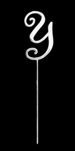 Silver Metal Topper - Letter Y - Click Image to Close